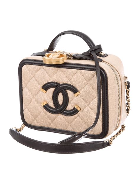 chanel filigree vanity case small|Chanel vanity case bag small.